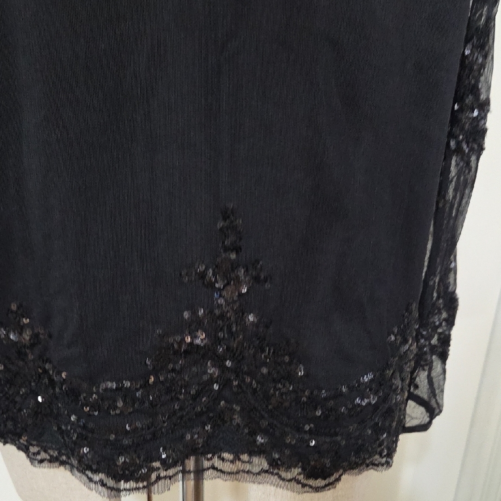 White House Black Market Black Sequin Blouse - Picture 7 of 9